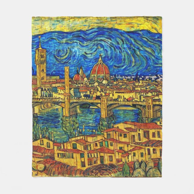 Starry Starry Night Florence Italy Fleece Blanket (Front)