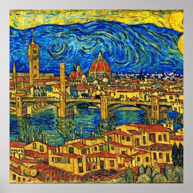 Starry Starry Night Florence Italy Poster (Front)