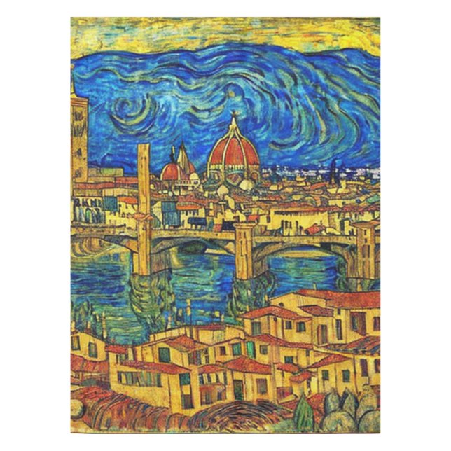 Starry Starry Night Florence Italy Tablecloth (Front)