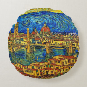 Starry Starry Night Florence Italy Throw Pillow