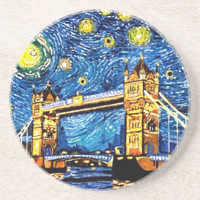 Starry Starry Night London England Coaster (Front)