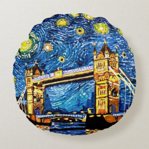 Starry Starry Night London England Throw Pillow