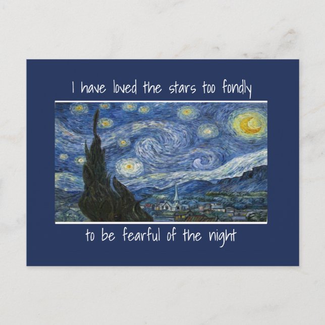Starry Starry Night Loved the Stars Quote Postcard (Front)
