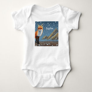 Starry Starry Night Storybook Fox Baby Bodysuit