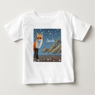Starry Starry Night Storybook Fox Baby T-Shirt