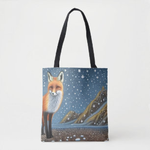 Starry Starry Night Storybook Fox Tote Bag
