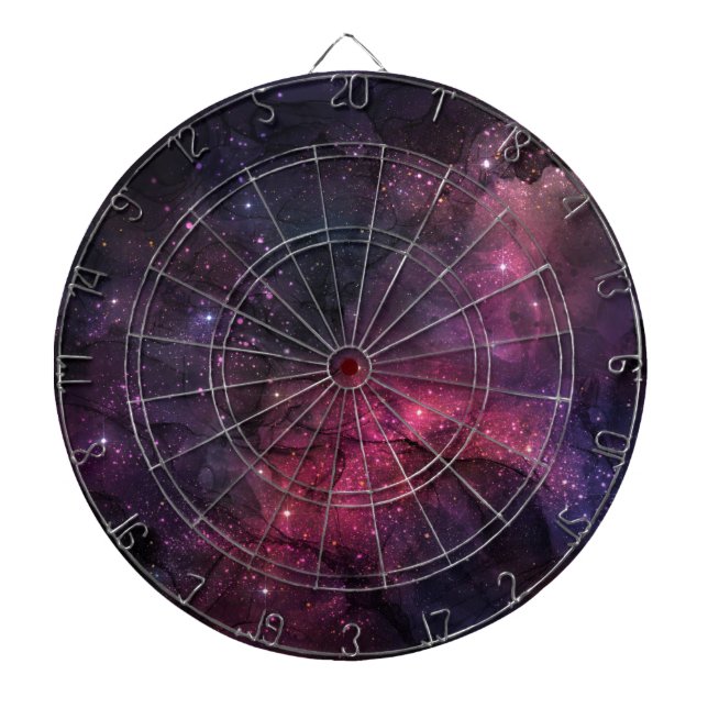 Starry Stars Outer Space Galaxy Planetary Pattern Dartboard (Front)