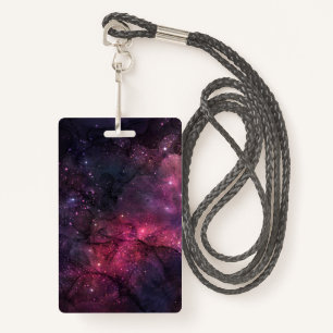 Starry Stars Outer Space Galaxy Planetary Pattern ID Badge