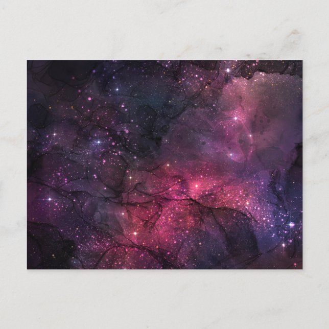 Starry Stars Outer Space Galaxy Planetary Pattern Postcard (Front)