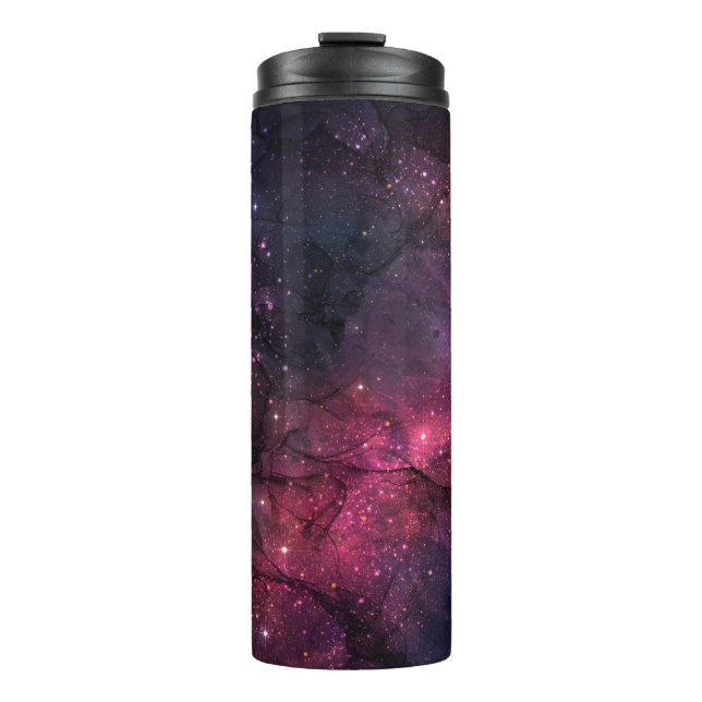 Starry Stars Outer Space Galaxy Planetary Pattern Thermal Tumbler (Front)