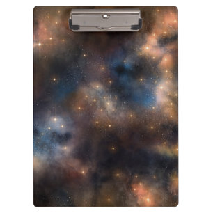 Starry Stars Space Galaxy Blue Black Pattern Clipboard