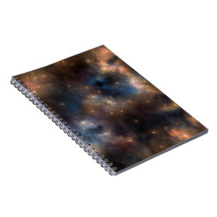 Starry Stars Space Galaxy Blue Black Pattern Notebook