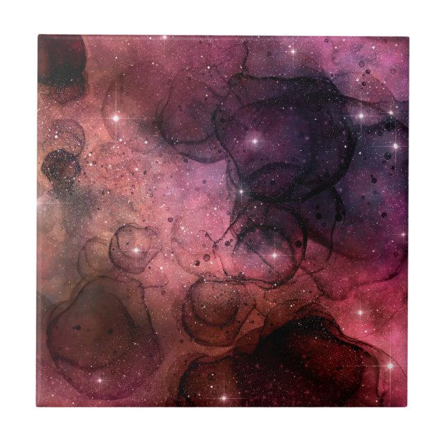 Starry Stars Space Galaxy Pattern Outer Space Ceramic Tile (Front)