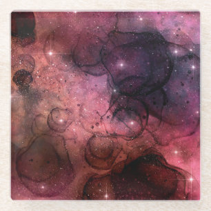 Starry Stars Space Galaxy Pattern Outer Space Glass Coaster