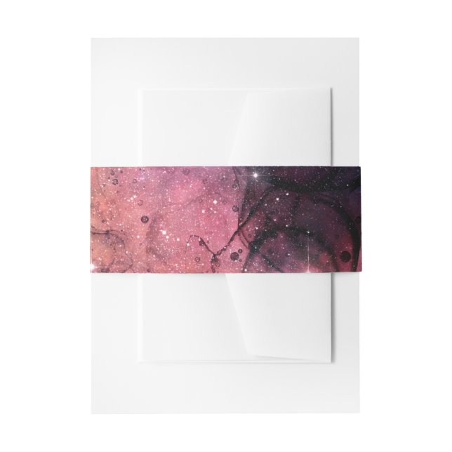 Starry Stars Space Galaxy Pattern Outer Space Invitation Belly Band (Front Example)