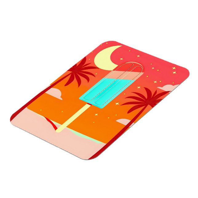 Starry Summer Palm Ice Oasis Magnet (Left Side)