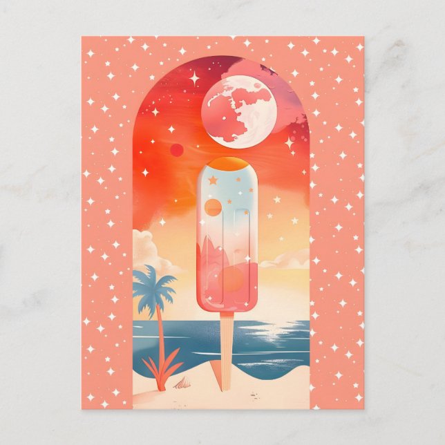 Starry Summer Tropical Night Holiday Postcard (Front)
