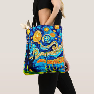 Starry Surrealism Inspired Artwork Tote Bag