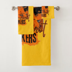 Starry Tarot & Cat Orange Feline Design Bath Towel Set