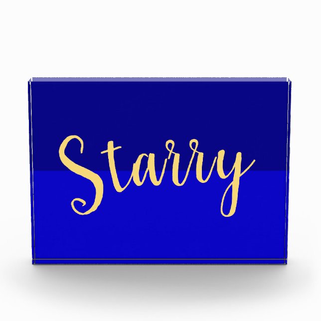 STARRY Text On Two Tone Royal Blue Colour Block (Front)