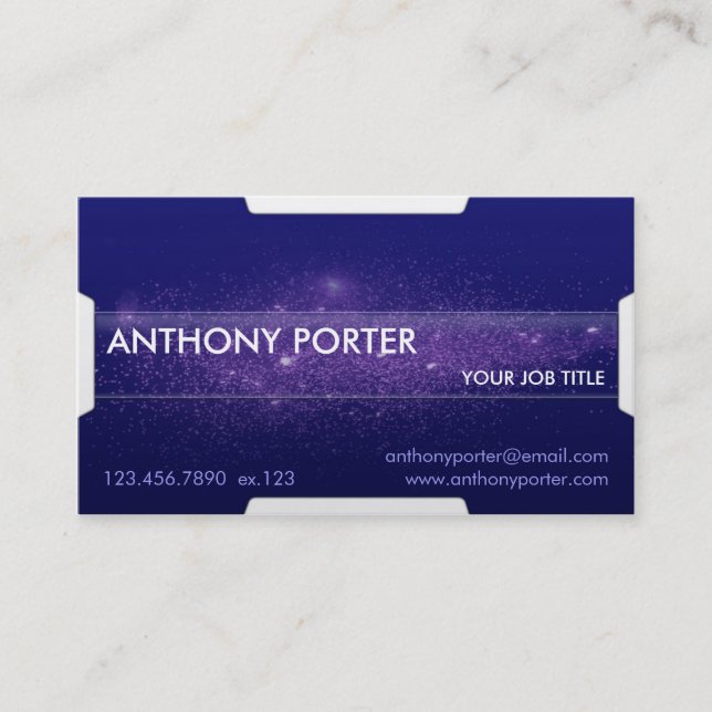 Starry Texture - Blue Business Card (Front)