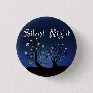 Starry Trees Silent Night 3 Cm Round Badge