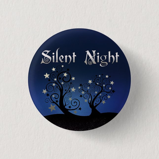 Starry Trees Silent Night 3 Cm Round Badge (Front)