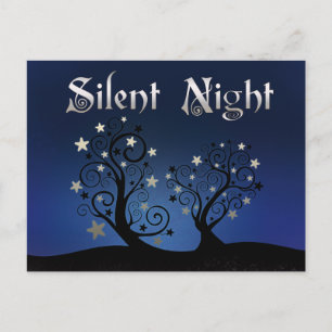 Starry Trees Silent Night Postcard