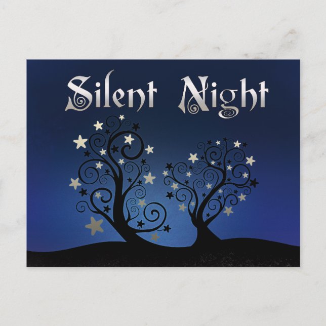 Starry Trees Silent Night Postcard (Front)