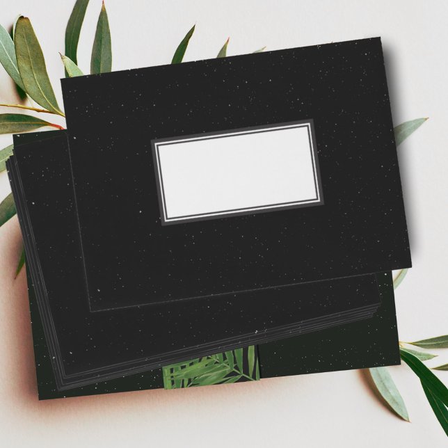 Starry Tropical Night Palm Leaf Black Wedding Envelope (Creator Uploaded)