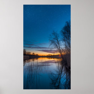 Starry Twilight over the Marsh Poster
