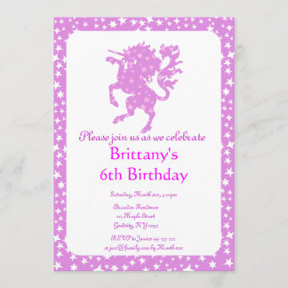Starry Unicorn Invitation
