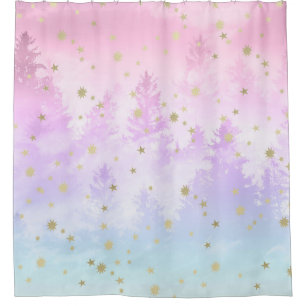 Starry Unicorn Pastel Forest Dream #1 #decor #art Shower Curtain
