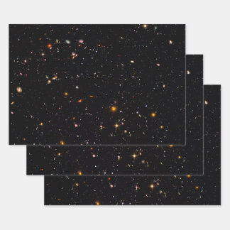 Starry universe deep space photo wrapping paper sheet