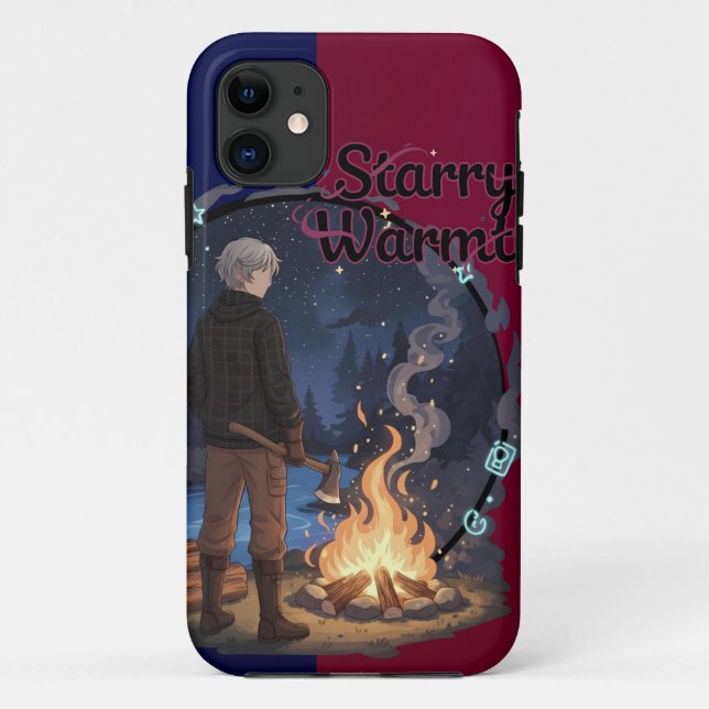 Starry Warmth - Lumberjack Anime Boy by Campfire Case-Mate iPhone Case (Back)