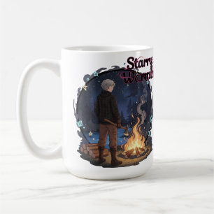 Starry Warmth - Lumberjack Anime Boy by Campfire Coffee Mug