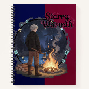 Starry Warmth - Lumberjack Anime Boy by Campfire Notebook