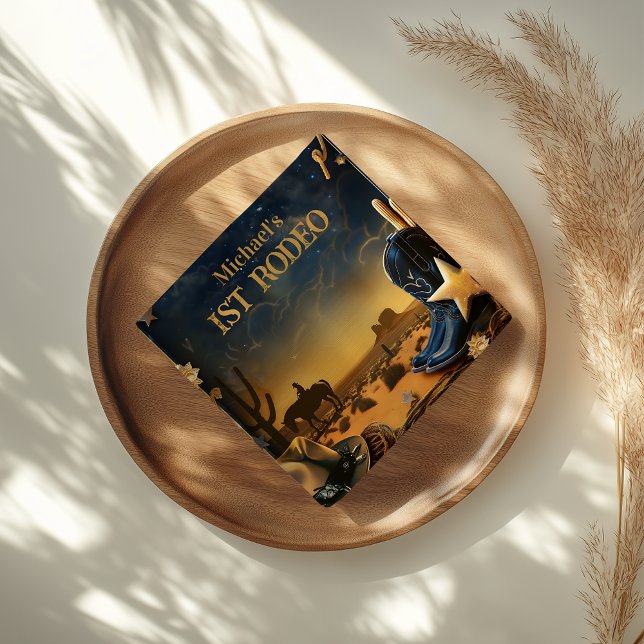 Starry Western Cowboy 1st Birthday Rodeo Napkin (Creator Uploaded)