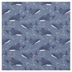 Starry Whale Shark (Dark) Fabric
