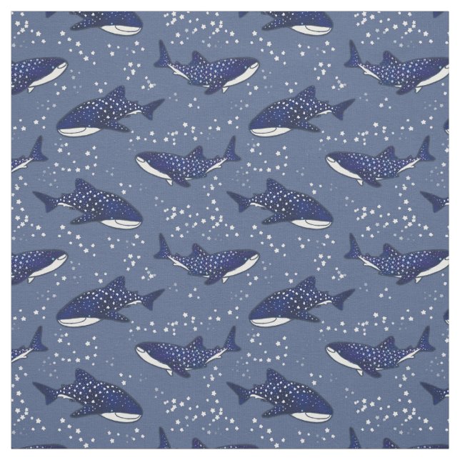 Starry Whale Shark (Dark) Fabric (Swatch)