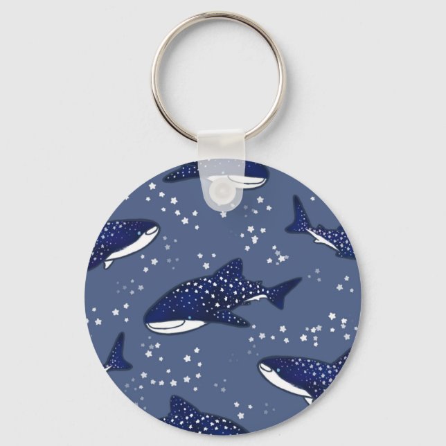 Starry Whale Shark (Dark) Key Ring (Front)