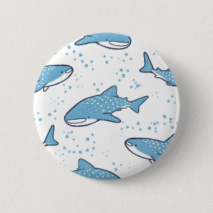 Starry Whale Shark (Light) 6 Cm Round Badge