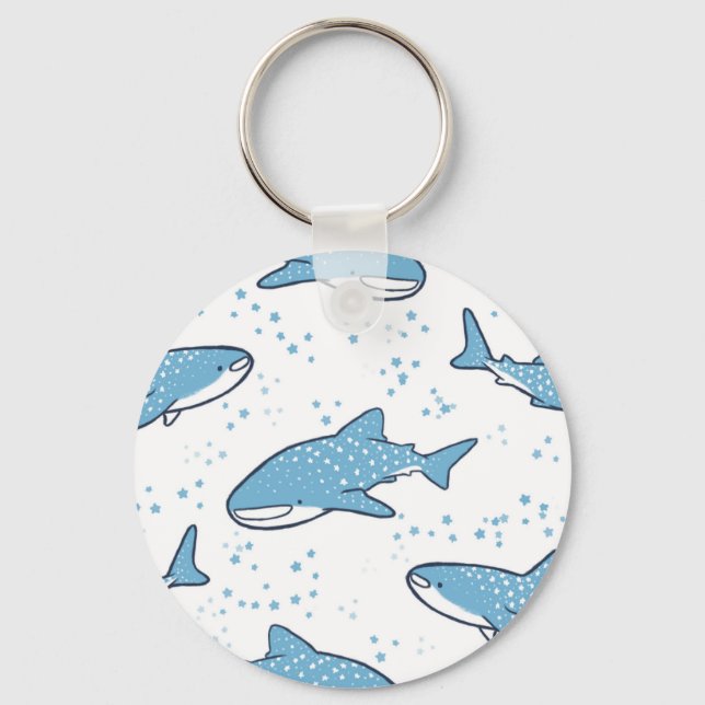 Starry Whale Shark (Light) Key Ring (Front)