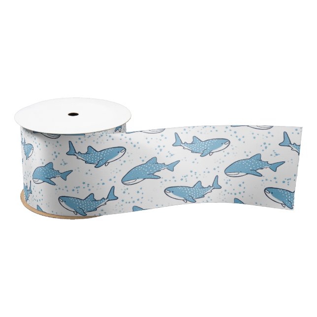 Starry Whale Shark (Light) Satin Ribbon (Spool)