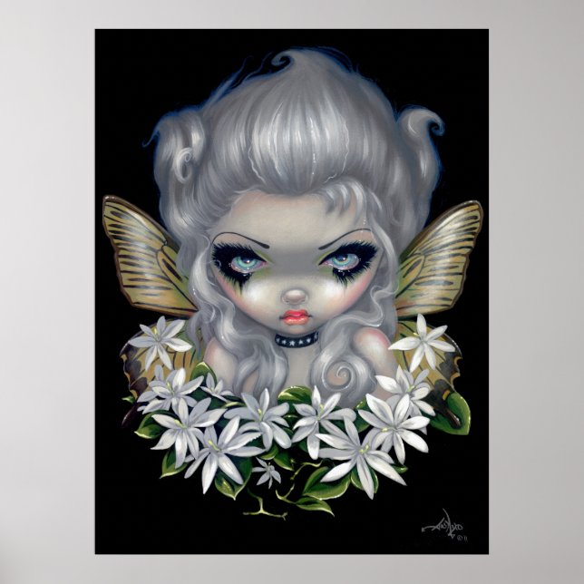 Starry Wild Jasmine Fairy ART PRINT gothic fantasy (Front)