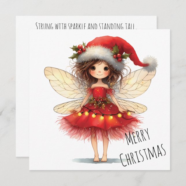 Starry Winged Fairy Holiday Card (Front/Back)