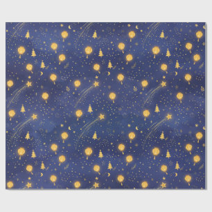 Starry Wish Night Christmas Wrapping Paper