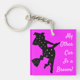 Starry Witch My Other Car is a Broom Key Ring