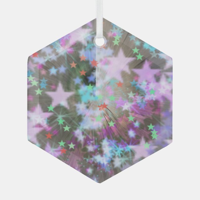 Stars 120421 glass tree decoration (Front)