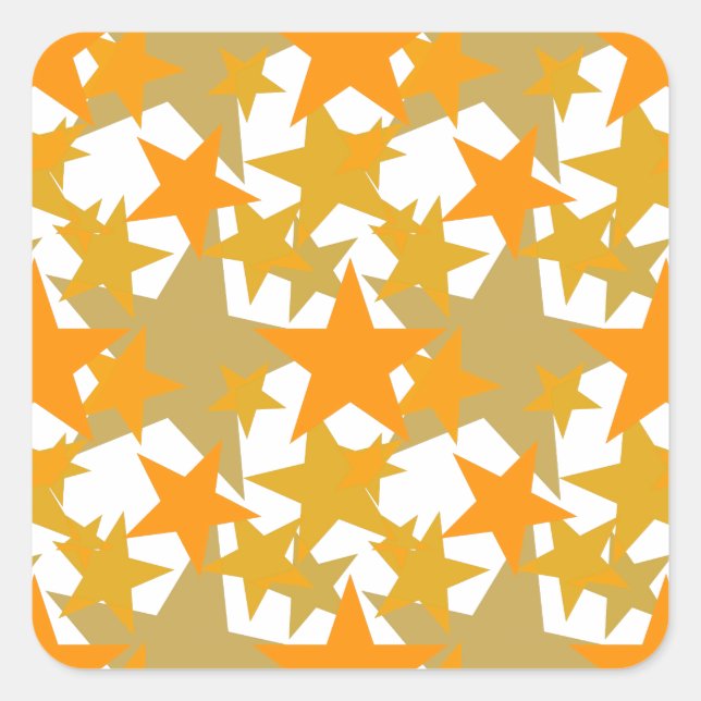 Stars 3 Orange Square Sticker (Front)